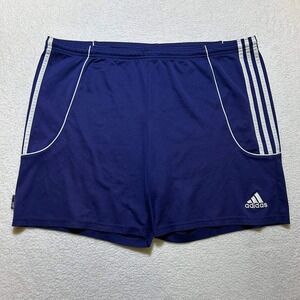 Adidas Climalite Sport Shorts Navy Blue Striped Athletic Training Men's Size XL